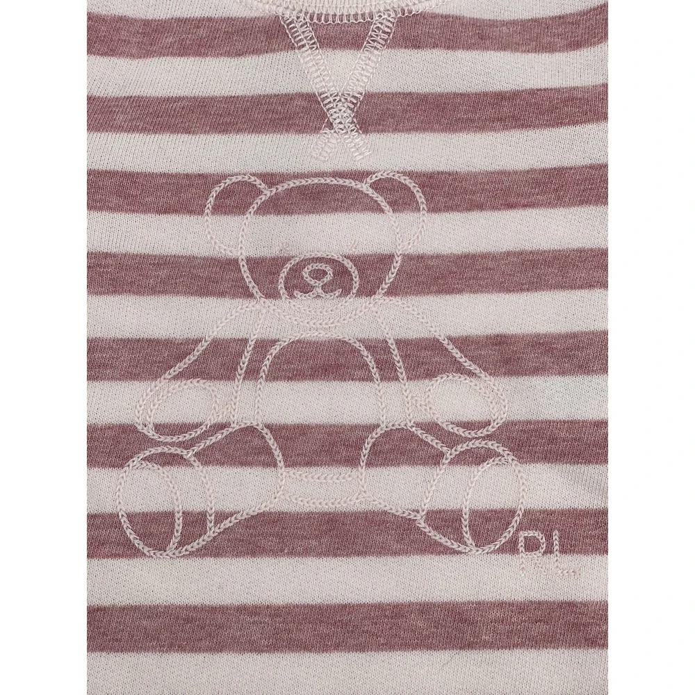 Ralph‎ Lauren Bodysuit with Classic Teddy Bear Brick Red Striped 3M Unisex